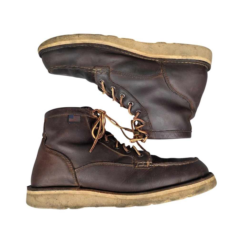 Danner Boots Mens Size 12 Brown Bull Run Moc 6" Leather‎ Work Boots Made USA
